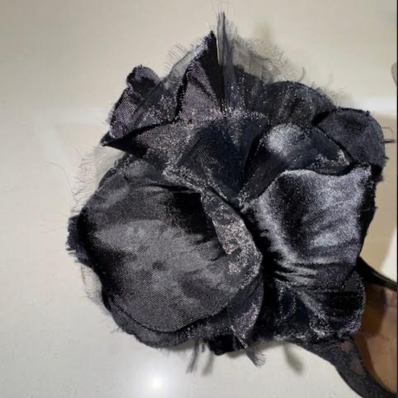 sexy black lace evening heels size 9M by Beverly Feldman - Picture 6 of 9